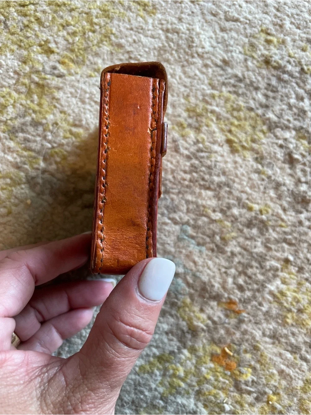 Vintage leather soft cigarette box case holder pager small